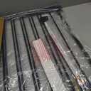 Cumbor 29.243" Baby Gate for Stairs, Wall-Mounted (Drill Required), Expandable No Bottom Bar Dog Gate, Auto Close Extra Wide Walk Thru, Pet & Toddler Proof Gate, Top & Bottom of Stairways(Black)