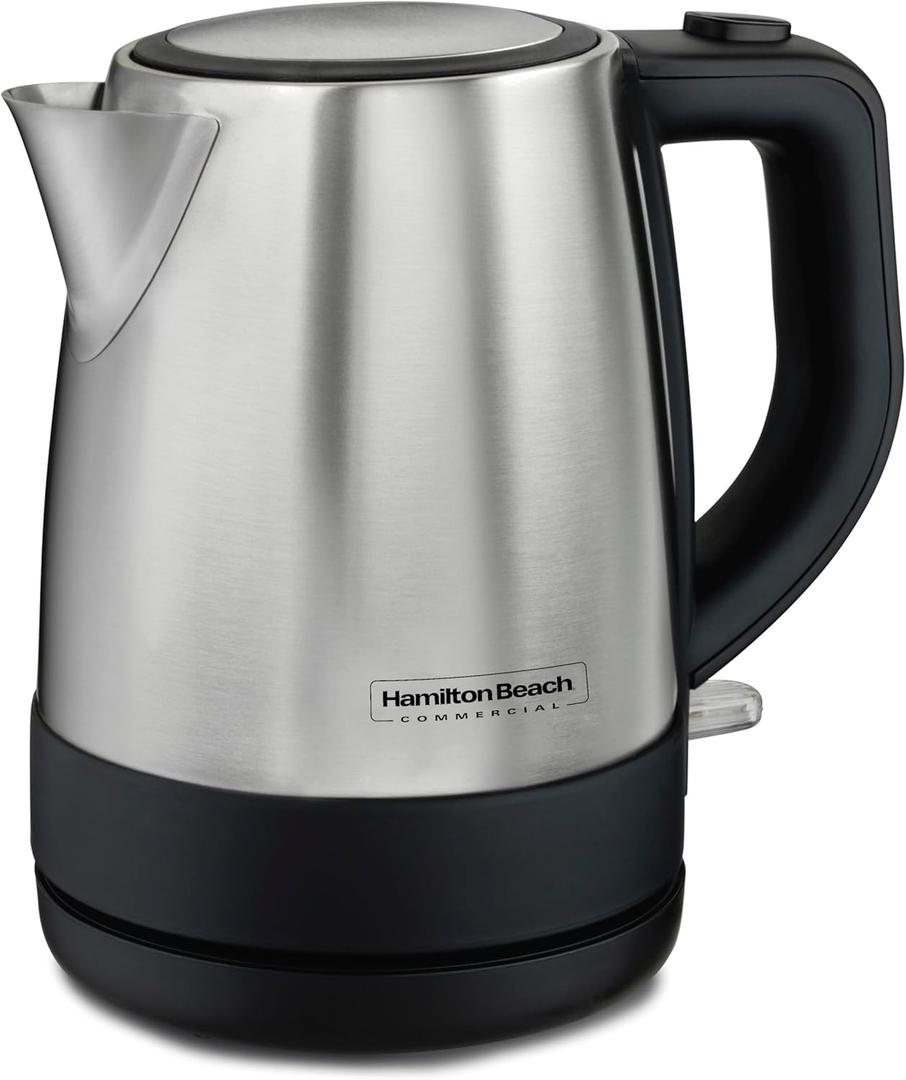 Hamilton Beach Commercial HKE110 1 Liter Hot Water Tea Kettle, Hospitality Rated, Stainless Steel
