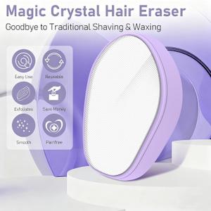 Crystal Hair Eraser for Women and Men,Reusable Crystal Hair Remover Magic Painless Exfoliation