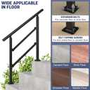 2 Pack Handrails for Outdoor Steps, Black Stair Handrail Fit 1-3 Steps