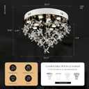 9-Lights Modern Chandelier K9 Crystal Lighting Fixture,20 Inch Round Stainless Steel Flush Mount Ceiling Lights for Bedroom Foyer Hallway Dining Room,GU10 Bulbs Include, D20"