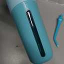 AquaSonic Kids' Water Flosser for Ages 6+ | Standard Nozzle, Orthodontic Nozzle & Waterproof Stickers | 4 Flossing Modes | Aquarium Adventures Theme (Blue)