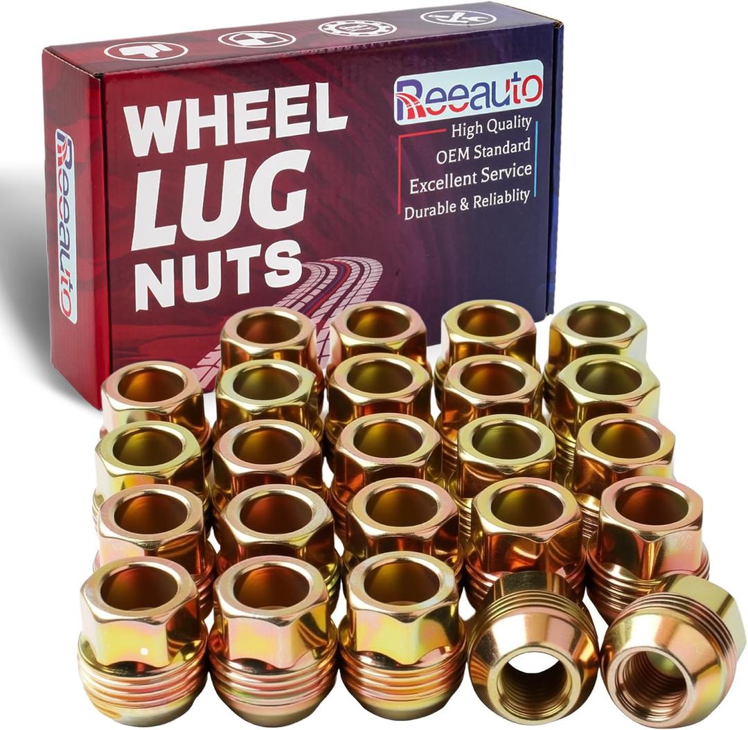 Set of 24, M14x1.5 OEM Factory Wheel Lug Nuts Replacement for Sliverado Sierra 1500 Yukon Avalanche Suburban Express 1500 C1500 K1500 Escalade Traverse Yukon 14mmx1.5 Studs with 6 Lug or 5 Lug Wheel