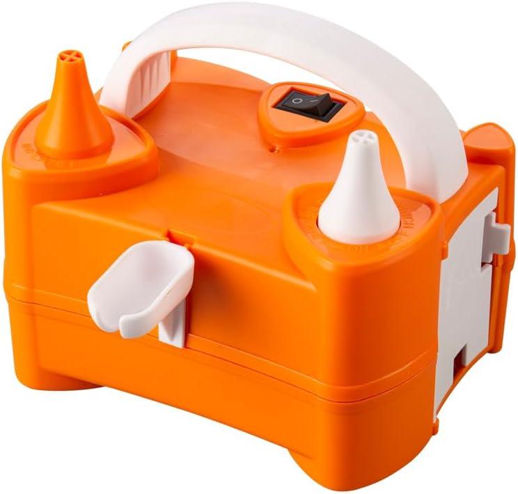 IDAODAN Electric Balloon Pump, Portable Electric Balloon Blower Machine Balloon Air Pump Dual Nozzle Rose Red 110V 400W Balloon Inflator for Party Decorations