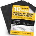 Magnetic Sheets with Adhesive Backing, 8" x 10", 10 Pack Cuttable Flexible Magnet Sheets, Fridge Magnets Whiteboards Organization, Easy Peel Sticky Magnets for Lightweight Craft DIY