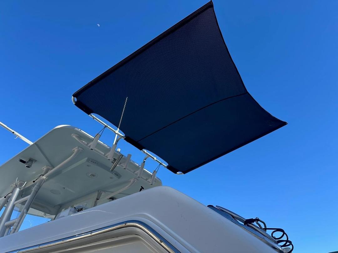 7 x 6 Black SS200 Dual Rod Holder Stern Boat Center Console Sun Shade