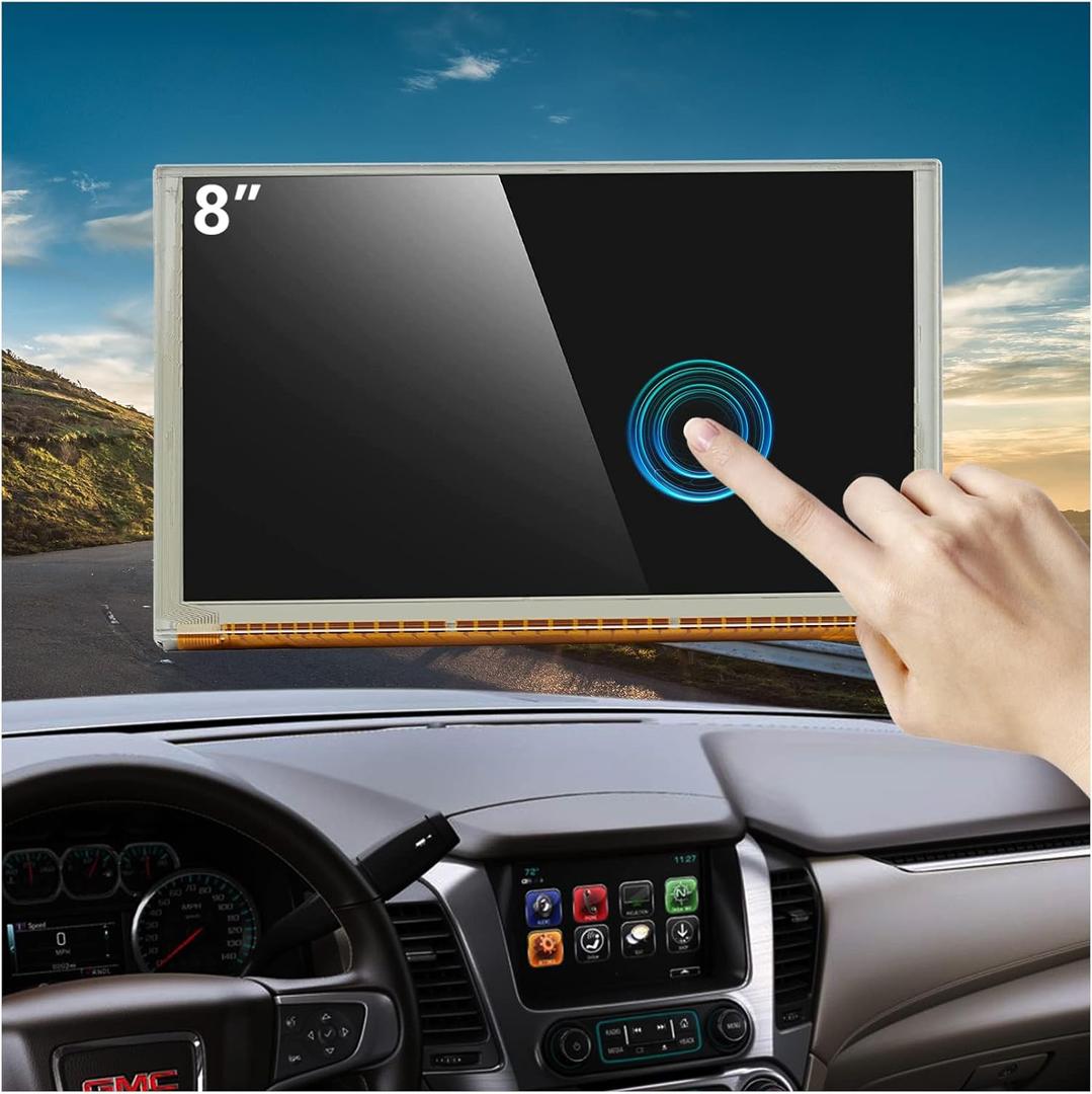 Fit GMC 8" LCD Display Touch Screen New OEM Compatible with 2015-2018 Chevrolet Silverado Suburban Tahoe & GMC Yukon Sierra Replace DJ080PA-01A (Touch Screen with LCD)