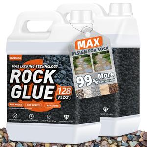 Rock Glue, 255OZ Mulch Glue for Landscaping, Fast-Dry Strong Pea Gravel Stabilizer Landscape, Non-Toxic Long-Lasting Dries-Clear Strong Pea Gravel Binder for Pebble, Pine Straw for Outdoor Gardens