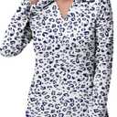 Women's Golf Polo Shirts Long Sleeve Workout Tops V Neck UPF 50+ Sun Protection Quick Dry Lightweight Active Shirts (White, XL)