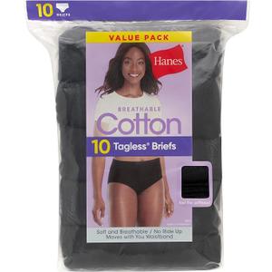 Hanes cotton 10 tagless briefs L