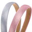 3 Pcs Glitter Headbands, Sparkly Headband Plastic Hair Hoop Glitter Hairbands Hair Accessories for Women and Girls, Width 2.3cm/0.9inch (3 Pack-A, One Size)