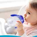 Straw Cup Soft Spout Conversion Kit for Lansinoh Baby Bottle, Toddler Transition Kit with Silicone Straw Top Nipple, Weighted Straw, Bottle Handle, Cleaning Brush, 3 Pack, 8m+