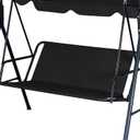 Swing Seat Replacement Covers for Outdoor Patio Swing 3 Seater 600D Upgraded Thicken Oxford Waterproof Fabric Porch Swing Chair Cushion Covers (Black, 54.3x19.5x19.5 inches)