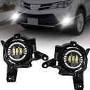 LED Fog Lights with DRL For 2013 2014 2015 Toyota RAV4, Amber Turn Signal,White Daytime Running Light, Front Bumper Fog Lamps Replacement with Wiring Harness,Easy to Install