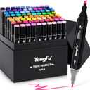 80 Colors Alcohol Markers, Dual Tip, Permanent, for Artist Adults Kids, Marking Pen Set for Drawing Sketching Coloring Illustration