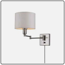 Globe Electric Anderson 1-Light Brushed Steel Plug-In or Hardwire Wall Sconce