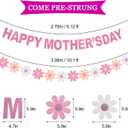 Happy Mother's Day Decorations Banner - NO DIY - Pink Glitter Mothers Day Party Supplies Photo Backdrops