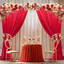 10x10ft Red Backdrop Curtain Panels for Parties - Wrinkle Free Polyester Photo Curtain Backdrop Wedding Back Drop Fabric Drapes for Party Decorations Background for Photography