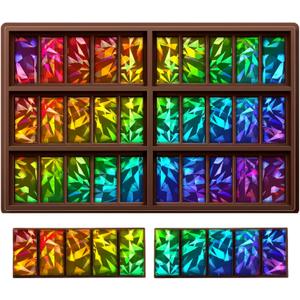 Diamond Holographic Chocolate Bar Mold Silicone, Rainbow Light Effect Chocolate Bar Deep Thick Molds for DIY Candy Dessert Baking, Candy, Wax Melts, Cake Decoration (Rectangle)