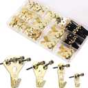 175 PCS Heavy Duty Picture Hanging Kit with Nails, No Nail Wall Hooks, Invisible & Damage-Free Picture Hangers for Wood, Brick, Plaster Walls, Supports 10-75 lbs, No Drill Needed