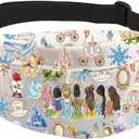 Cartoon Princess Gift Princess Squad Group Gift Princess Crossbody Fanny Pack Waist Bag (Princess WB)