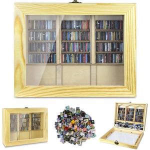 Anxiety Bookshelf 300pcs Mini Books Mini Bookshelf Ornament Miniature Bookshelf Decor Shake Bookshelf Miniature Book Library for Book Lovers Home Room Office Decor (NATURAL COLOR)