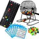 Regal Bingo Deluxe Game Set for Adults and Kids - Includes 8 Inch Wheel Cage, 75 Balls, Master Board, 50 Cards and Colorful Chips - Fun Family Game Night