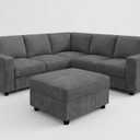 HONBAY Corduroy Sectional Couch with Storage, U Shaped Sectional Sofa, 8 Seater Sectional Couches for Living Room, Dark Gray