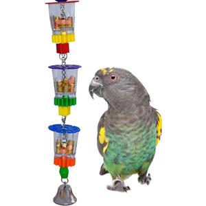 Super Bird Creations SB632 Foraging Bottoms Up Bird Toy with Clear Acrylic Cups, Medium/Large Bird Size, 18 x 2.5 Super Bird Creations SB632 Foraging Bottoms Up Bird Toy with Clear Acrylic Cups, Medium/Large Bird Size, 18 x 2.5