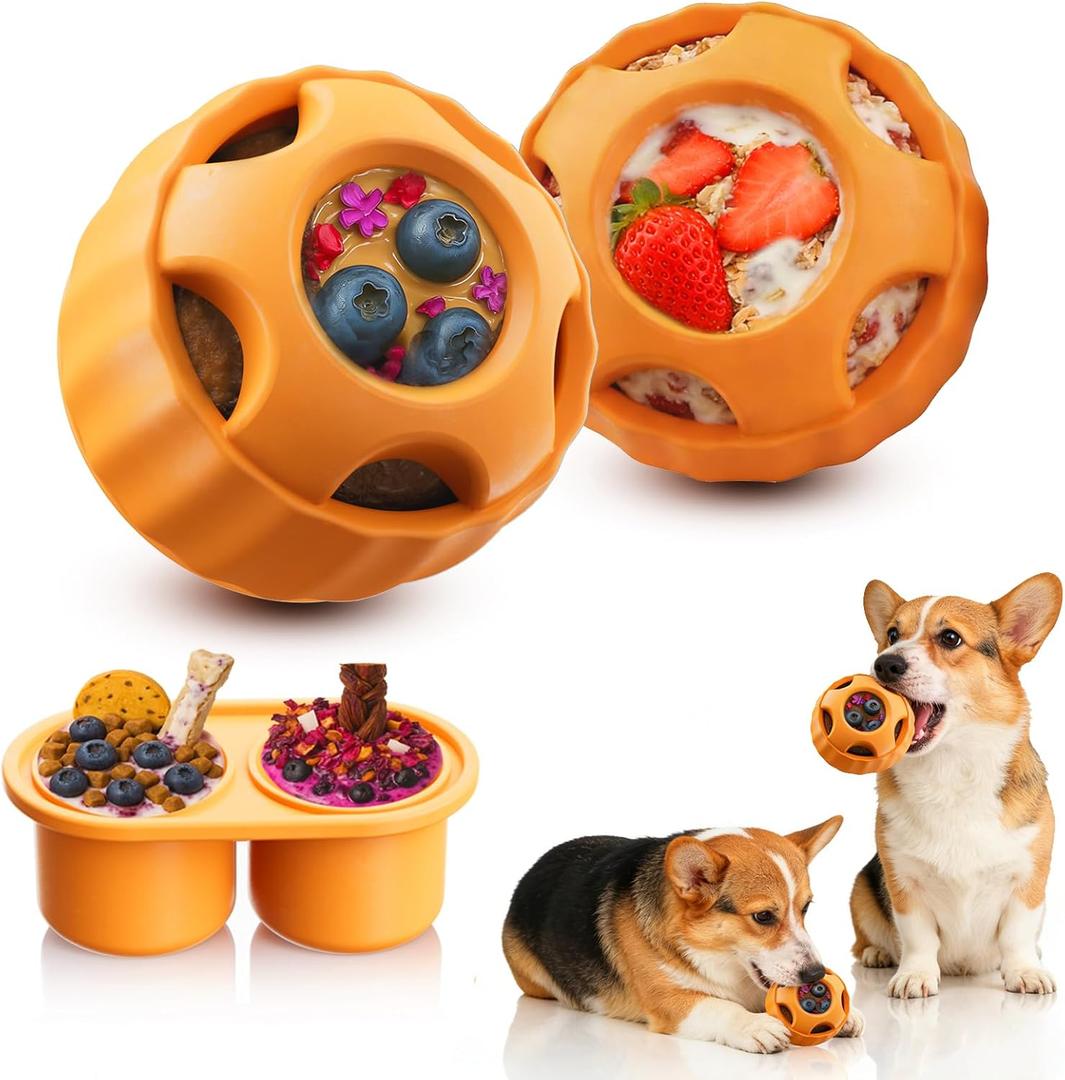 havit Frozen Dog Treats Toy to Keep Them Busy, Cognitive Dog Enrichment Toys, Interactive Toys Long Lasting, Easy to Clean (2 Pack)