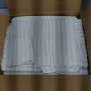 Carressa Linen Luxury Egyptian Cotton Full Stripe Sheet Set - 600 Thread Count Extra Long Staple 4 PC Set, Crisp White Full Damask Sheets, Soft, Cooling Sateen Weave Sheets Upto 18 in Deep Pocket