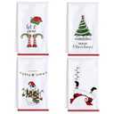 HunnmingRe Snow 4 Pcs Large Christmas Bath Towels for Bathroom 28" x 16" Christmas Bath Hand Towel Xmas Bathroom Decoration for Holiday Seasonal Xmas Winter Decor Kitchen Farmhouse (Stylish)