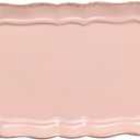 Gisela Adorable Bow-knot Trinket Dish Resin Jewelry Tray Perfect for Holding Small Jewelries, Necklaces, Earrings, Bracelets Decorative Plate (Pink Rectangle)