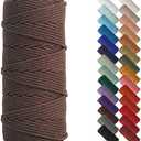 NOANTA Dark Coffee Macrame Cord 3mm x 109yards, Colored Macrame Rope, Cotton Rope Macrame Yarn, Colorful Cotton Craft Cord for Wall Hanging, Plant Hangers, Crafts, Knitting