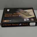 Horse Race Board Game Racing Game Thickened Solid Wood with 11 Luxurious Durable Classic Metal Horses with 2 Dice and 2 Boxes of Cards Horse Racing Game (Log Color, Rectangle)