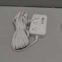 Flat Plug Extension Cord 25 ft, Power Strip, Outlet Extender with 6 Outlets 4 USB Ports, Overload Protection, Long Extension Cord with Multiple Outlets for Indoor, Home, Office, White