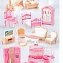 35 Pcs Dollhouse Furniture Accessories Set Mini House Furniture Small Dollhouse Miniature Furniture Play House Accessories 1:12 Tiny Kitchen Bedroom LivingRoom Bathroom Boy Girl Toddler3Y+