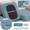 hyha Waterproof Couch Cushion Covers for Pets, Non Slip Sofa Seat Cover for Dogs Washable, Soft Thick Stretch Jacquard Fabric, Sofa Slipcovers with Elastic Bottom (2 Pieces, Lake Blue)