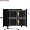 Shoe Rack, 3 Tier Shoe Storage Cabinet with 2 Doors, 9 Pair Plastic Shoe Cabinet with Waterproof, Outdoor Shoe Shelves Organizer for Entryway, Bedroom, Hallway,Living Room, Black