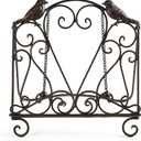 Metal Cookbook Stand Clearance Recipe Book Holder for Kitchen (Birds/Vintage Scrolls, Bronze)