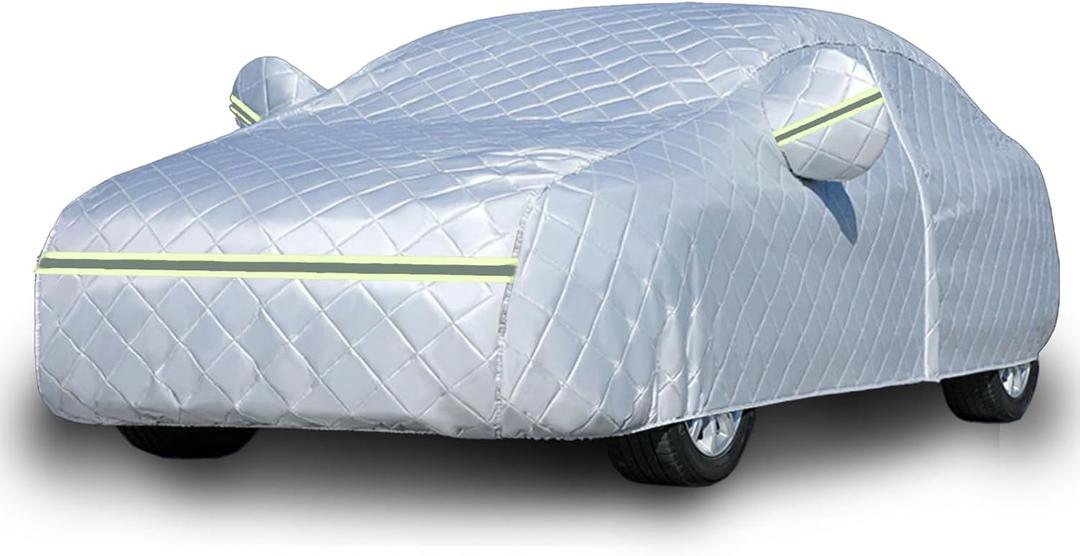 7 Layers Waterproof Heavy Duty Car Covers for Automobiles All Weather Season Anti-Hail UV Protection Snowproof Outdoor 10.5LBS Full Cover Universal Fit Sedan 178" to 185"