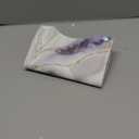 Watercolor Geode Marble Texture White Gold Tissue Box Cover Rectangle PU Leather Facial Case Paper Holder Organizer for Decor Bathroom Vanity Countertop Bedroom Dresser Night Stand Desk Car Office (One Size)