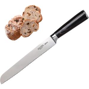 Sourdough bread knife, Bread slicer for homemade bread, Serrated Knife with Stainless Steel, Sourdough, Cake cutter, 8-inch (Black)