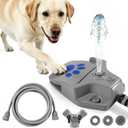 Outdoor Dog Water Fountain, Paw Activated Pet Water Dispenser, Step On Dog Sprinkler, Dog Drinking Station for Medium Large Dogs, Yard & Garden - Hose Connected, No Tank Design