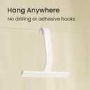 Dancemoon JustHang Shower Squeegee for Glass Doors, All-in-One Award-Winning Silicone Squeegee with Built-in Hook for Bathroom, Window, Mirror, Tile Wall, Car, Streak-Free Cleaner Tool, 10-Inch White