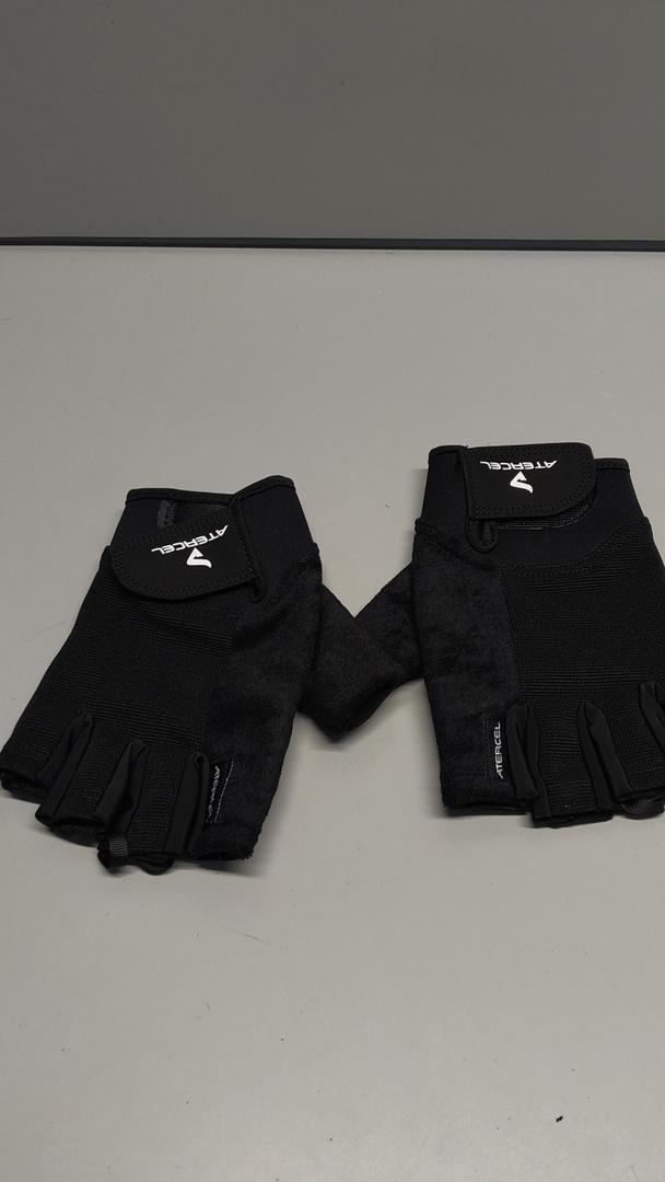 ATERCEL Workout Gloves for Men and Women, Exercise Gloves for Weight Lifting, Cycling, Gym, Training, Breathable and Snug fit (Black, Large)