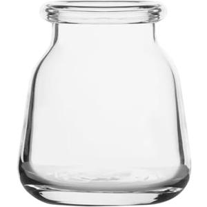 Elements Glass Milk Bottle Vase, for Use with Dried or Faux Flowers and Greenery, 4.2x4.2x4.72 Inch, Clear