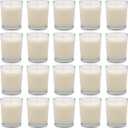 20 Packs White Votive Candles with Clear Glass Holder, 1.8 Oz Unscented Soy Wax Candle for Home Decoration, Candle Gifts for Christmas Thanksgiving Halloween