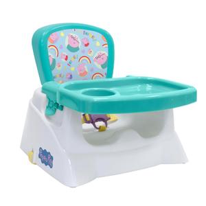 Peppa Pig Booster Seat with Tray, Toddler Dining Chair for Kitchen Table with Adjustable Tray, Cup Holder & Safety Straps, Portable, Easy to Clean, Fits Most Chairs