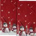 Christmas Snowman Red Dish Towels Winter Snow Bathroom Hand Towels 28.3x14 Inch Set of 2 Cute Snowman Snowflake Decorative Bath Towel for Kitchen Gym Spa Hotel (one size)